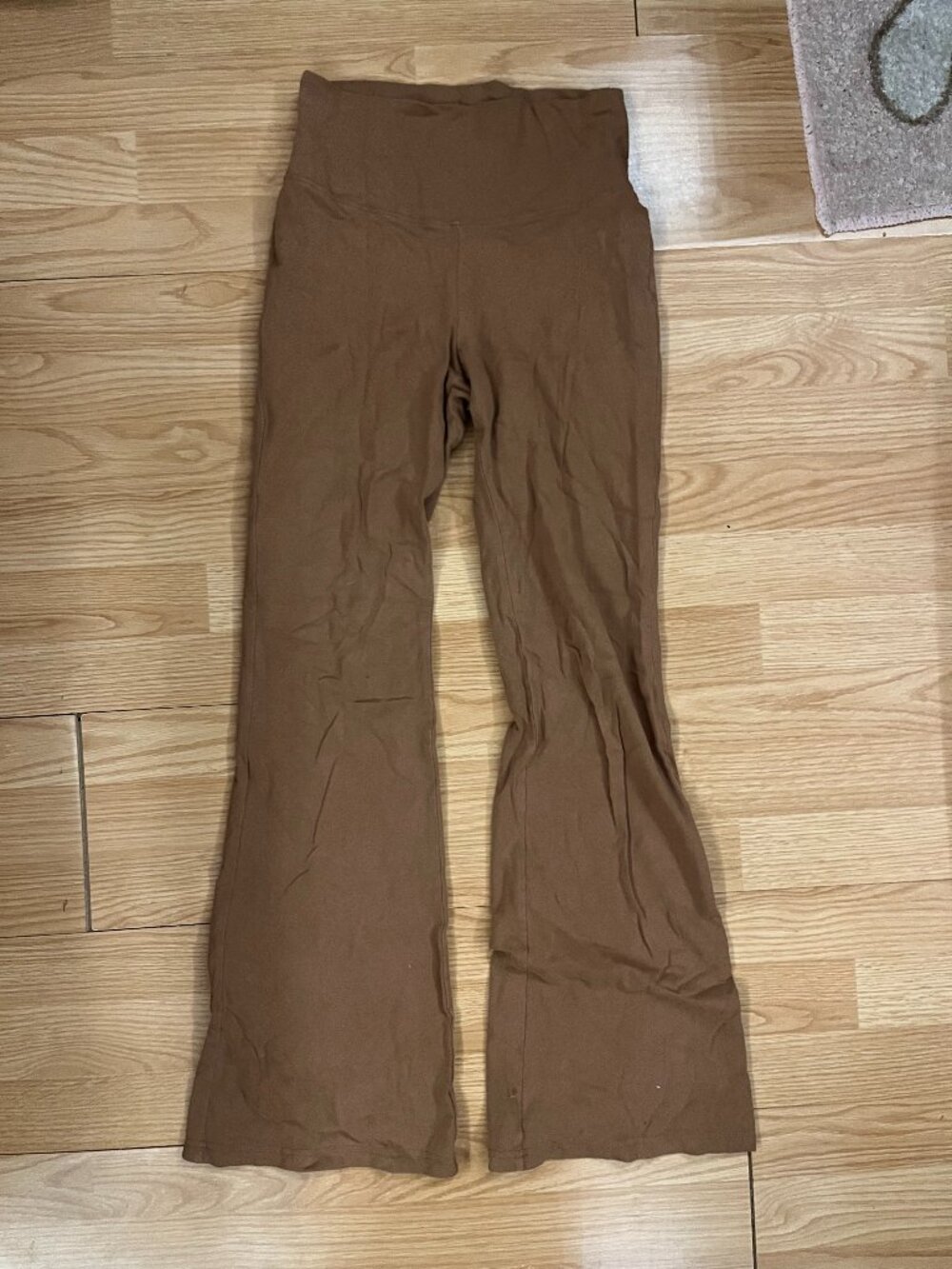 TNA Brand Brown High-Waisted Flare Leggings- Size Medium